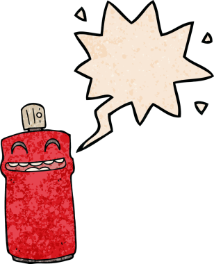 bir insan tarafından çizilmiş eski moda konuşma baloncuklu çizgi film spreyi.