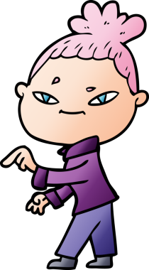 Bir insan tarafından çizilmiş karikatür kadın.