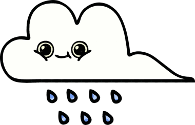 Bir insan tarafından çizilmiş bir yağmur bulutu çizgi filmi.