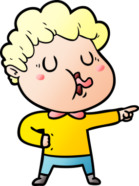 Bir insan tarafından çizilmiş çizgi film şarkıcısı.