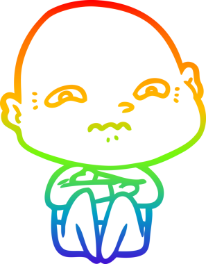 gökkuşağı gradyanı çizimi bir insan tarafından çizilmiş gergin bir adamın çizimi