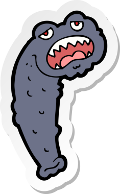 Bir insan tarafından çizilmiş karikatür sülüğü çıkartması.