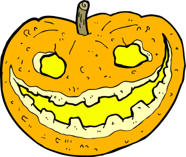 Bir insan tarafından çizilmiş ürkütücü balkabağı.