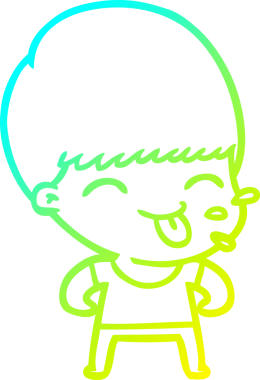 Bir insan tarafından çizilmiş komik bir çizgi film çocuğu çizimi.