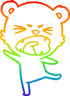 Bir insan tarafından çizilmiş kızgın bir kutup ayısının gökkuşağı gradyanı çizimi