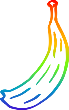 gökkuşağı gradyan çizgi çizimi bir insan tarafından çizilmiş muz çizgi