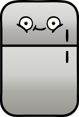 Bir insan tarafından çizilmiş bir buzdolabının gölgelenmiş karikatürü.