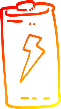 Bir insan tarafından çizilmiş karikatür bataryasının sıcak gradyan çizimi