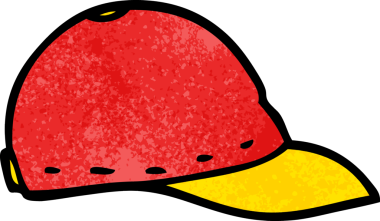 Bir insan tarafından çizilmiş karalama beyzbol şapkası.