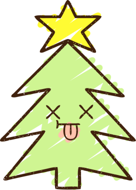 Bir insan tarafından çizilmiş Noel Ağacı Tebeşiri