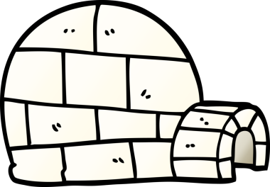 Bir insan tarafından çizilmiş karalama kış eskimosu.