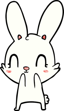 Bir insan tarafından çizilmiş şirin çizgi film tavşanı.