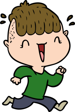 Bir insan tarafından çizilmiş mutlu çocuk.