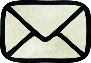 Bir insan tarafından çizilmiş kağıt zarfın retro grunge desen karikatürü.