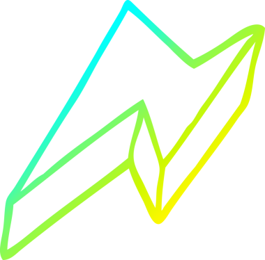 Bir insan tarafından çizilmiş bir karikatür desenli yıldırım çizimi.