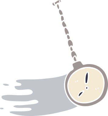 Bir insan tarafından çizilmiş hipnozcu saat.