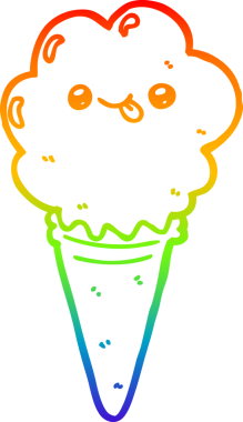 gökkuşağı gradyanı çizimi bir insan tarafından çizilmiş dondurma çizgi filmi