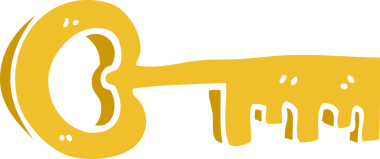 Bir insan tarafından çizilmiş altın karalama anahtarı.