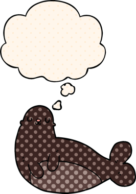 Bir insan tarafından çizilmiş, düşünce baloncuklu çizgi film mührü.