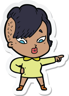 Bir insan tarafından çizilmiş bir karikatür çıkartması.