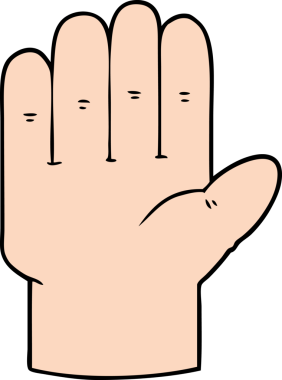 Bir insan tarafından çizilmiş çizgi film eli.