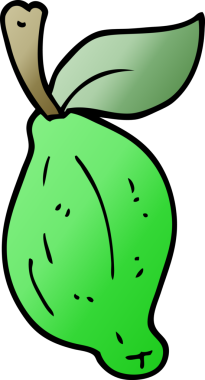 Bir insan tarafından çizilmiş karalama kireç meyvesi.