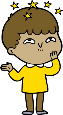 çizgi film bir insan tarafından çizilmiş hayret verici çocuk.