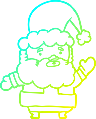 Bir insan tarafından çizilen Noel Baba 'nın soğuk gradyan çizimi.