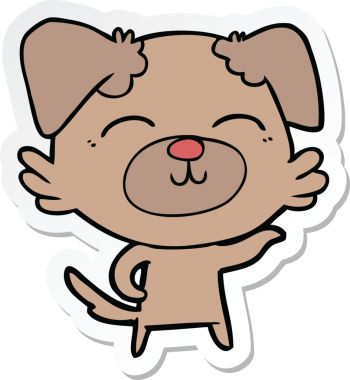 Bir insan tarafından çizilmiş bir köpeğin çıkartması.