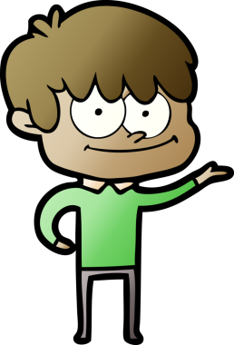 Bir insan tarafından çizilmiş mutlu çizgi film adamı.