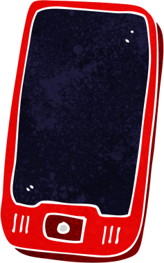 bir insan tarafından çizilmiş cep telefonu.