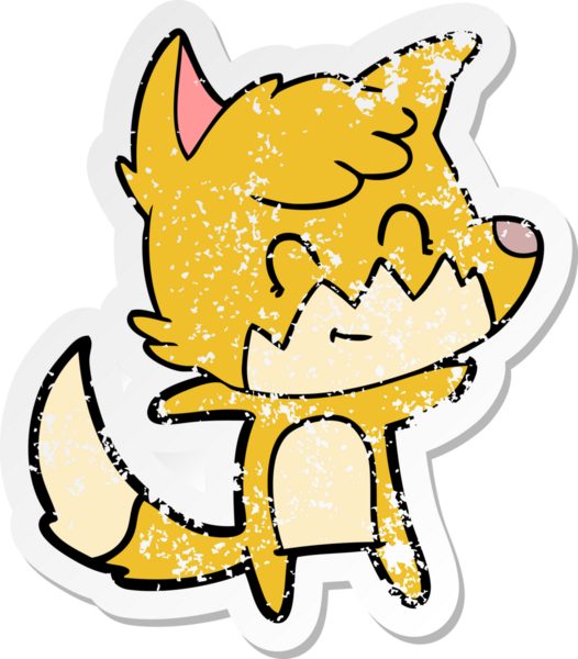 Bir insan tarafından çizilmiş karikatür dostu tilkinin sıkıntılı çıkartması.