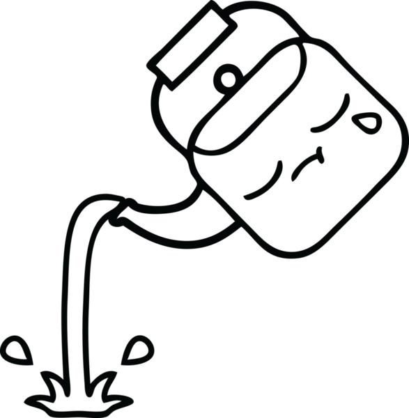 Bir insan tarafından çizilen çaydanlığın çizgi çizimi