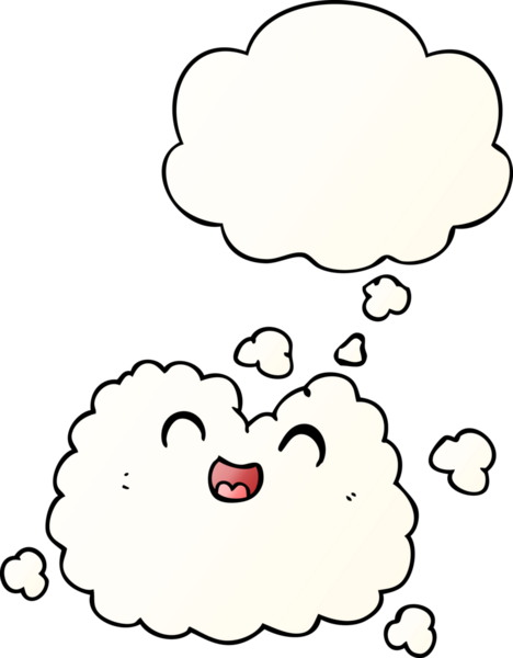 çizgi film mutlu duman bulutu bir insan tarafından çizilen yumuşak eğimli düşünce kabarcığı ile