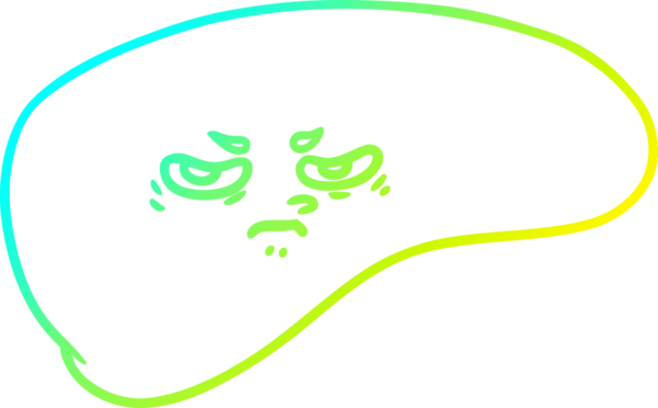 Bir insan tarafından çizilmiş karaciğerin soğuk gradyan çizgisi