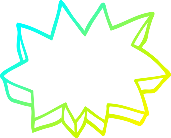 Bir insanın çizdiği karikatür dekoratif bir patlamanın soğuk gradyan çizgisi