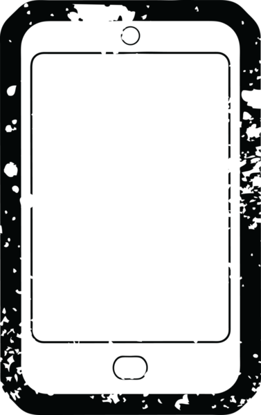 Bir insan tarafından çizilmiş cep telefonu grafik vektör resimleme simgesi