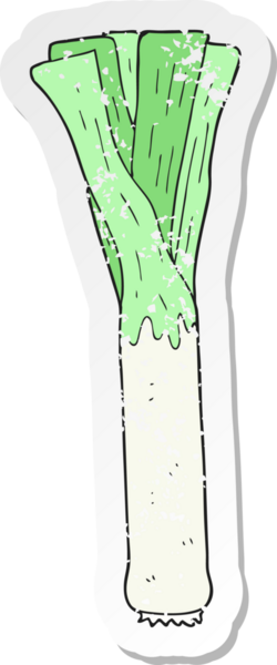 Bir insan tarafından çizilmiş pırasa çizgi filmin gerilimli yapıştırması.