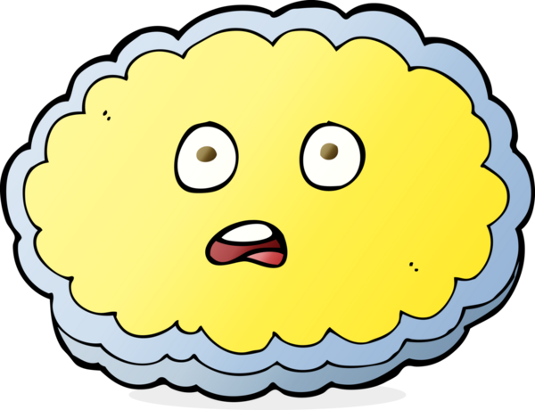 Bir insan tarafından çizilmiş şok olmuş karikatür yüzü.