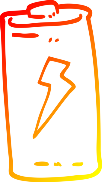 Bir insan tarafından çizilmiş karikatür bataryasının sıcak gradyan çizimi