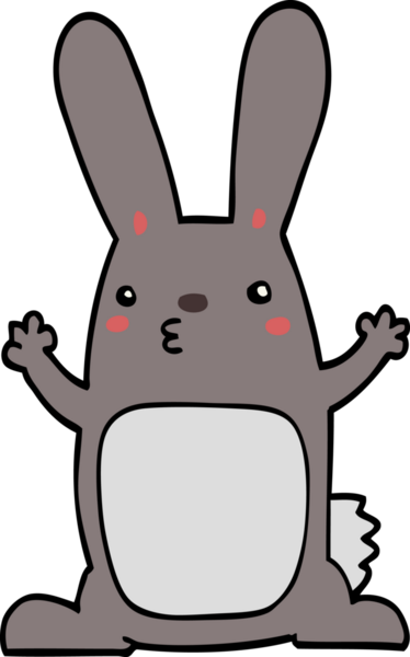 Bir insan tarafından çizilmiş çizgi film tavşanı