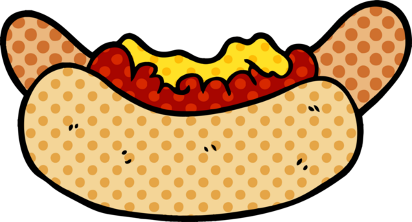 Bir insan tarafından çizilmiş sosisli sandviç.