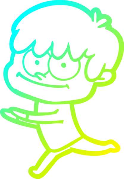 Bir insan tarafından çizilmiş mutlu bir çizgi film karakteri çizimi.