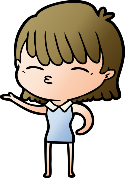 Bir insan tarafından çizilmiş karikatür kadın.