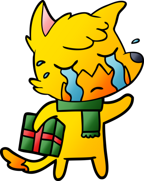 Bir insan tarafından çizilmiş tilki çizgi film karakteri.