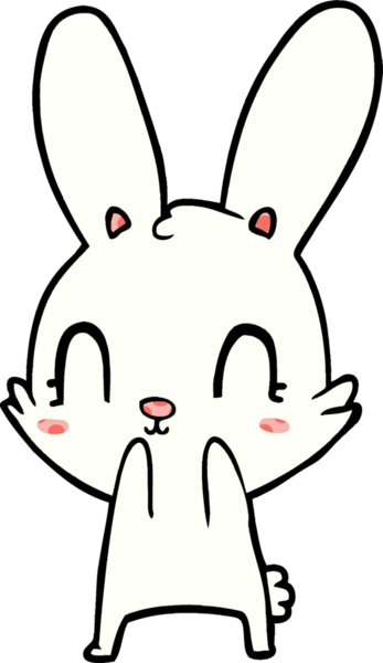 Bir insan tarafından çizilmiş şirin çizgi film tavşanı.
