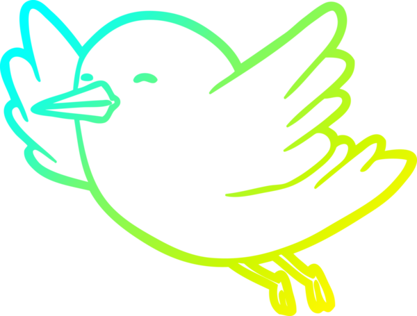 Bir insan tarafından çizilmiş soğuk eğimli bir kuşun çizimi