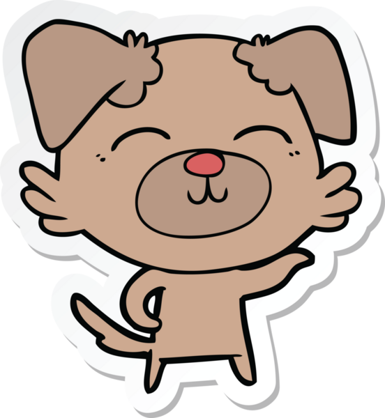 Bir insan tarafından çizilmiş bir köpeğin çıkartması.