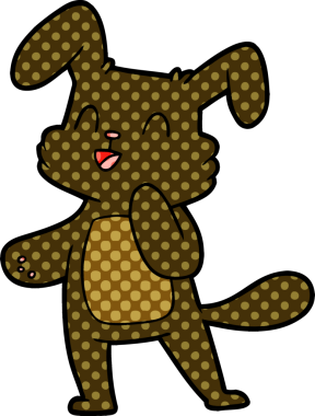 Bir insan tarafından çizilmiş çizgi film tavşanı