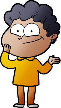 Bir insan tarafından çizilmiş mutlu bir adam.